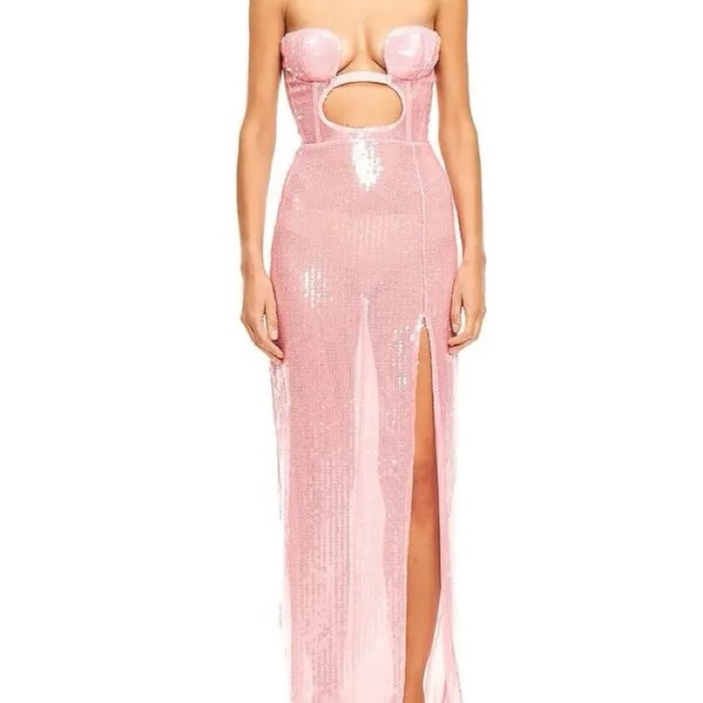 Nensi Dojaka pink Sequin dress